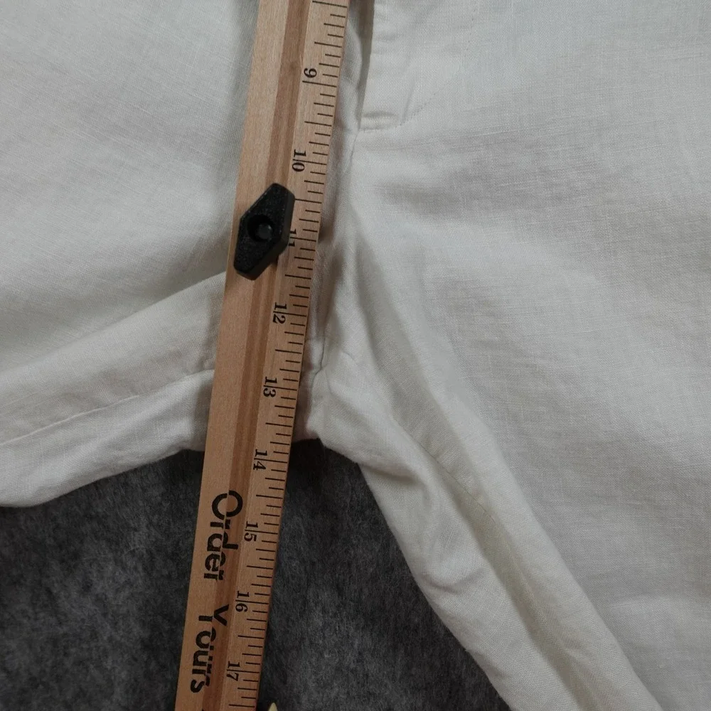 Prestige Pant‎ Mens 38 White Linen Pleated Trousers Preppy Beachy Resortwear